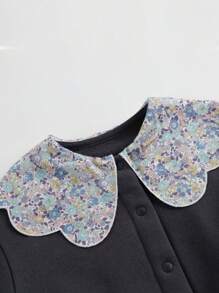 Hanorac pentru fete tinere, cu guler pâlnie, căptușit termic, cu ornamente din dantelă, pentru toamnă