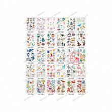 4 張 11 X 7.5 公分黑暗卡通恐龍、獨角獸、美人魚兒童臨時防水紋身貼紙 - 彩色 - 查看 7