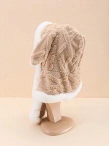 1pc Women's Rabbit Ears Design Fun Hat, Winter Fashion & Warmth - Beige - View 2