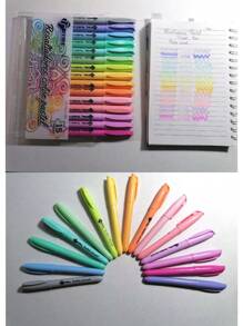 paquete de 15 marcadores de texto de colores pastel. De vuelta a la escuela - Multicolor - Ver 6