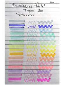 paquete de 15 marcadores de texto de colores pastel. De vuelta a la escuela - Multicolor - Ver 4