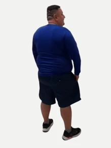 Men Plus Size T-Shirts - Xanh đậm - Xem 2