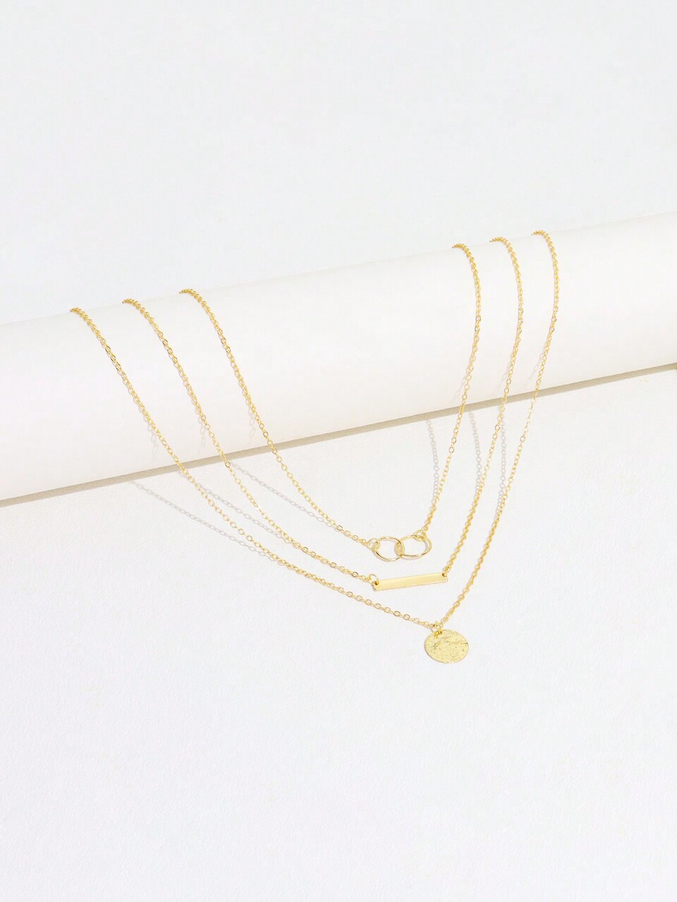 2pcs Elegant Bar & Disc Pendant Multi-layered Women's Necklace, Festival Party Friends Jewelry Gift