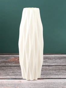 1 件塑料花瓶，大花瓶，可放置鲜花或干花，现代装饰花瓶，适用于客厅、卧室、书房、花店、家居装饰，耐用且防倾倒 - 白色 - 查看 2