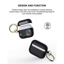 苹果 1 件复古游戏机硅胶耳机盒兼容 Airpods 兼容 Airpods1/2 AirPods Pro - 黑色 - 查看 5