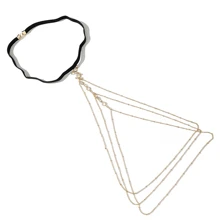 1 Pieza Cadena Multicapa Para Pierna En Color Dorado O Plateado, Cadena Para El Cuerpo Con Cuentas Tipo Diamante