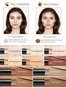 HelloKiss 高光輪廓棒，1入組長效提亮陰影防水輪廓霜珠光蠶鼻陰影輪廓棒輪廓棒 - 咖啡 - 查看 7