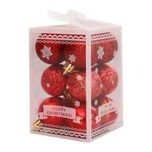 Cây thông noel Vật trang trí - 12 cái/hộp Giáng sinh Đồ trang trí Nhẹ Treo Vật nhỏ mọn Buổi tiệc Đồ trang trí - Đỏ - Xem 1