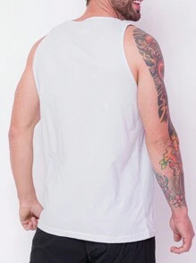 Men Tank Tops - 白色 - 查看 3