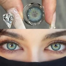 Eyeshare優視 1對新款wusu系列彩色眼瞳美瞳,年用彩色隱形眼鏡14.2mm - 藍色 - 查看 2