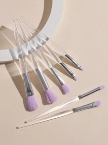 Juego de 7 piezas de pinceles de maquillaje portátiles y hermosos para herramientas de belleza, juego de pinceles, kit de pinceles de maquillaje, juego de pinceles de maquillaje, juego de maquillaje completo, juego de pinceles de maquillaje, kit de maquillaje completo, juego de pinceles, juego de pinceles de maquillaje, juego de regalo de maquillaje, set - Morado - Ver 2