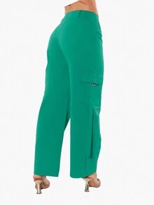 PANTALON BOLSAS LATERALES SUPER LINDOS - Verde - Ver 4