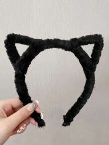 Cute 2pcs Women's Cat Ear Headband, Autumn/Winter Style, Fashionable And Versatile For Daily Wear, Face Washing, Makeup, And Outfit Matching Leopard Print,Hairband,Hair Hoop Headbands