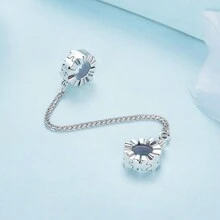 WOSTU 1件925純銀拼圖鎖鏈安全扣和腕鏈相連,可適用於手鍊或手環diy,精美珠寶禮物 - 銀色 - 查看 5