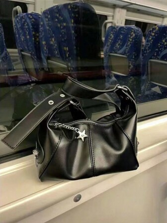 Sac De Moto Unisexe À Bandoulière Croisée Pour L'automne Et L'hiver, Imperméable Et Léger, Couleur Unie, Détails De Couture