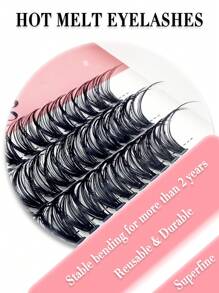 40d 捲曲自黏假睫毛,3 排 60 簇,長度 12 毫米,防水,人造貂皮材質,自然 3d 效果,緊湊便攜,適合 Diy 睫毛延長,適合日常和派對化妝。 - 黑色 - 查看 2
