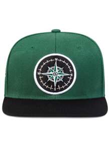 1入男士帶指南針刺繡的棒球帽，可調節式戶外防曬休閒帽，非常適合春秋旅行、海灘派對和街頭穿搭 - 彩色 - 查看 2