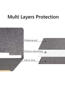 MOSISO Laptop Sleeve Bag Compatible with MacBook Air 13 16 inch /Pro , Matte PU Leather Flap Case with Small Bag - Gray - View 2