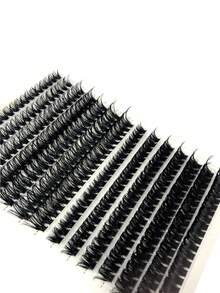 HBZGTLAD 14 Rows False Eyelashes Extension, Black Box Package, 50pcs+80pcs Mix Length, D Curl 0.07mm Thickness Mink Lashes, Natural And 3d Russian Volume, Individual Eyelashes Makeup Tool - Black - View 2