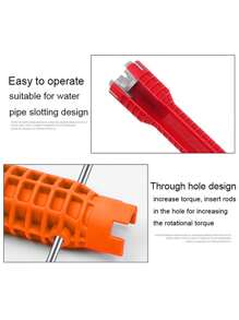 8合1水喉安裝修理工具套裝,適用於水龍頭安裝、修理,浴室和廚房水管維護 - 紅色 - 查看 8
