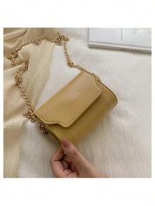 1個小袋子肩背包斜跨包收納包小方包鏈包多功能分類 西式時尚日常使用男女通勤上班上學的時尚包 - 白色 - 查看 6