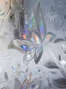 1 rouleau de film occultant holographique à motif floral pour fenêtre, film adhésif statique arc-en-ciel 3D avec tulipes, 45 cm x 200 cm, autocollants, sticker mural, décalque en vinyle pour décorations de maison, articles de décoration printanière pour rafraîchir votre maison, autocollants pour décoration de fête, cadeaux pour anniversaire et remise de diplôme