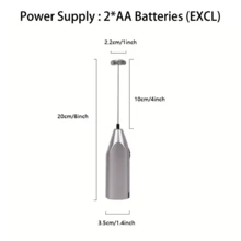1入組手持電動奶泡器完美適用於咖啡,巧克力,拿鐵,卡布奇諾咖啡,奶茶,椰子牛奶,飲食和蛋(電池不包含)