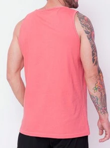 Men Tank Tops - Coral Pink - View 3