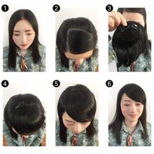 Thick False Bangs Clip Hair Extension Synthetic Hairpiece Straight Hair Lady Headwear Chinese Style Clip-On Bangs Hair Extensions For Daily Wear - Black - View 10