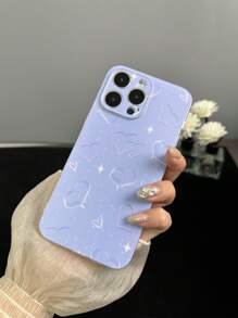 1入組透明tpu保護手機殼,帶有精確的切割,愛心紫色設計,適用於蘋果和其他型號 - 彩色 - 查看 1
