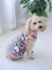 1pc Star & Moon Coral Velvet Basic Vest Jacket With Open Back And Warm Design, Suitable For Small And Medium Pets (cats And Dogs) For Indoor And Outdoor Wear In Autumn And Winter