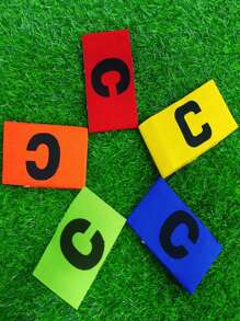 1pc Sports Competition Captain Long Sleeve Armband With C Logo, Safety Identification Patch, Anti-Slip Hook And Loop, Christmas - Red - View 7