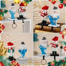 2 Peças Quebra-Nozes de Natal Papai Noel Boneco de Neve, Decoração de Quebra-Nozes de Natal com Gancho, Decorações de Mesa de Natal Premium com Pintura Colorida, Decoração de Casa de Natal, Decoração de Quarto de Inverno