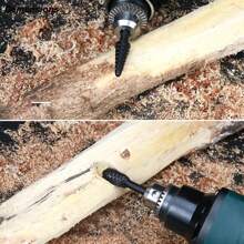 5pcs/set Carbon Steel Wood Carving File Set, Drill Bits, Suitable For Rotary Tool Diy Woodworking Wood Plastic Carving Polishing Grinding Shaping - Black - View 4