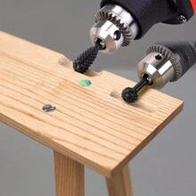 5pcs/set Carbon Steel Wood Carving File Set, Drill Bits, Suitable For Rotary Tool Diy Woodworking Wood Plastic Carving Polishing Grinding Shaping - Black - View 6