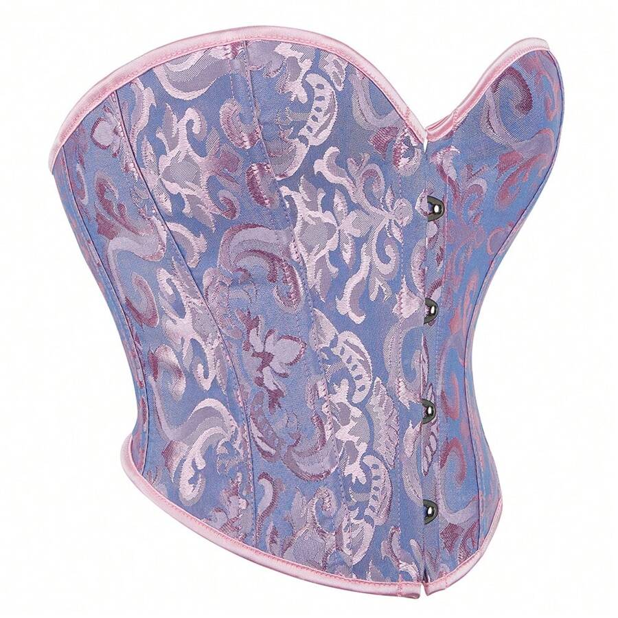 Plus Size Body Shaping Top With Back Tie Detail, Blue - Blue - View 1