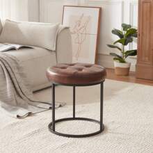 Duhome Round Open Base Faux Leather Vanity Stool For Living Room Bedroom