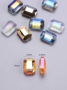 10颗/包 13*18mm 长方形麻将玻璃珠,DIY珠宝配件,带孔珠,可用于制作阳光捕手、项链、耳环、吊坠、手机钥匙链和汽车钥匙链 - 13*18mm長方形(10pcs) - 查看 4