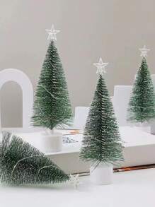 1入組小聖誕樹,6.7英寸迷你聖誕樹,人造小型桌面聖誕樹,配有燈飾和樹飾,適合聖誕節感恩節裝飾、萬聖節/感恩節/聖誕節禮物 - 軍綠色 - 查看 3