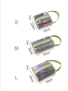 1pc Portable Mesh Cosmetic Storage Bag For Travel Toiletries,Boho Vibes