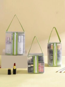 1pc Portable Mesh Cosmetic Storage Bag For Travel Toiletries,Boho Vibes