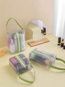 1pc Portable Mesh Cosmetic Storage Bag For Travel Toiletries,Boho Vibes