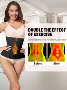 larrycard Corset Breathable Latex Waist Trainer Belt Faja, Sports - Black - View 4