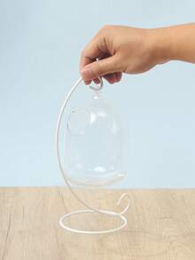 1pc Creative Hanging Transparent Glass Vase Fish Tank For Table Decoration - White - View 5