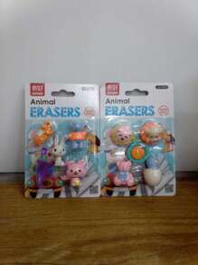 Animal Design Eraser Set. - Multicolor - View 2