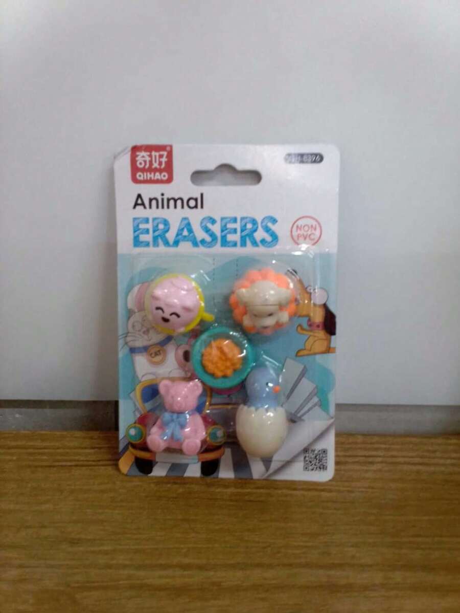 Animal Design Eraser Set. - Multicolor - View 1