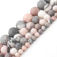 Natural Stone Round Matte Howlite Tiger Eye Turquoise Fashion Loose Spacer Beads for Jewelry Making DIY Bracelets Necklace for Women