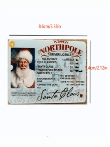 1pc Santa Claus Virtual License Sled Driving License Christmas Game Props Santa Claus Play Props - White - View 4