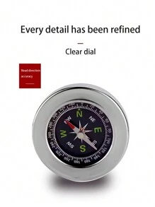 1 件學生便攜式高精度指南針,60 毫米金屬不銹鋼指南針,適合戶外露營、健行和地圖導航,具有防摔防水功能 - 銀色 - 查看 1