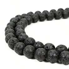 Natural Black Lava Stone Round Disks Loose Beads For Diy Handmade Jewelry Making, Bracelets, Necklaces, 4-12mm - Black - View 4